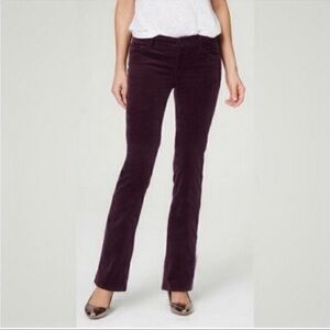 Ann Taylor LOFT Pant Trouser Corduroy Modern Boot Red Maroon Cranberry Winter 2